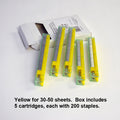 Yellow 30-50 sheets (5 cartridges, 200 staples each)