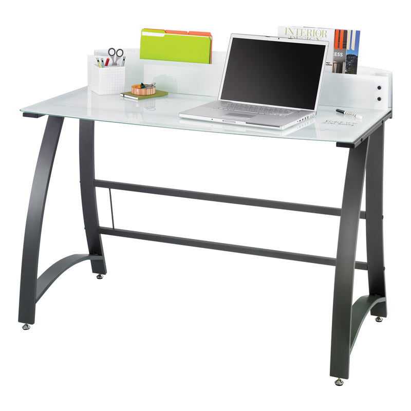 Tempered Glass Computer Desk, 47"W x 37"H x 23"D