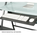 Tempered Glass Computer Desk, 47"W x 37"H x 23"D