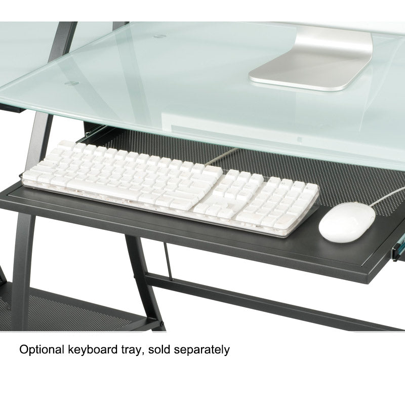 Tempered Glass Computer Desk, 47"W x 37"H x 23"D