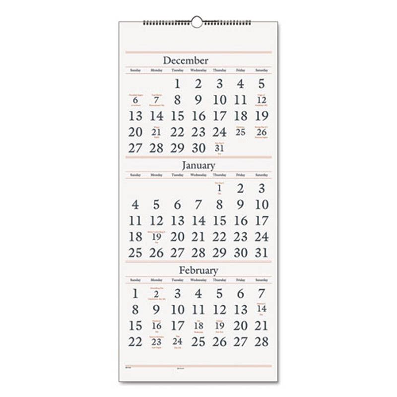 Three-Month Reference Wall Calendar | Ultimate Office