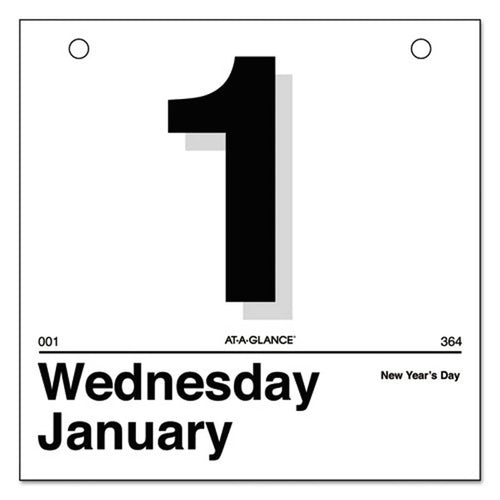 "Today Is" Daily Wall Calendar Refill, White, 2024