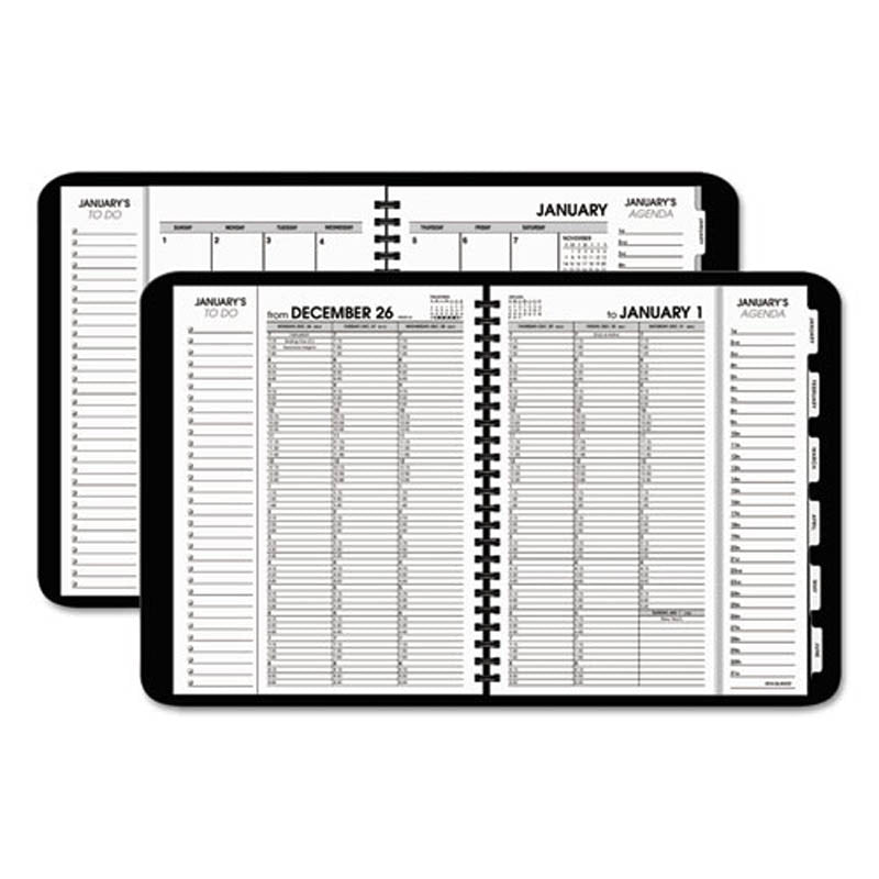 Triple View Weekly/Monthly Appointment Book, 8 1/4" X 10 7/8", Black, 2022