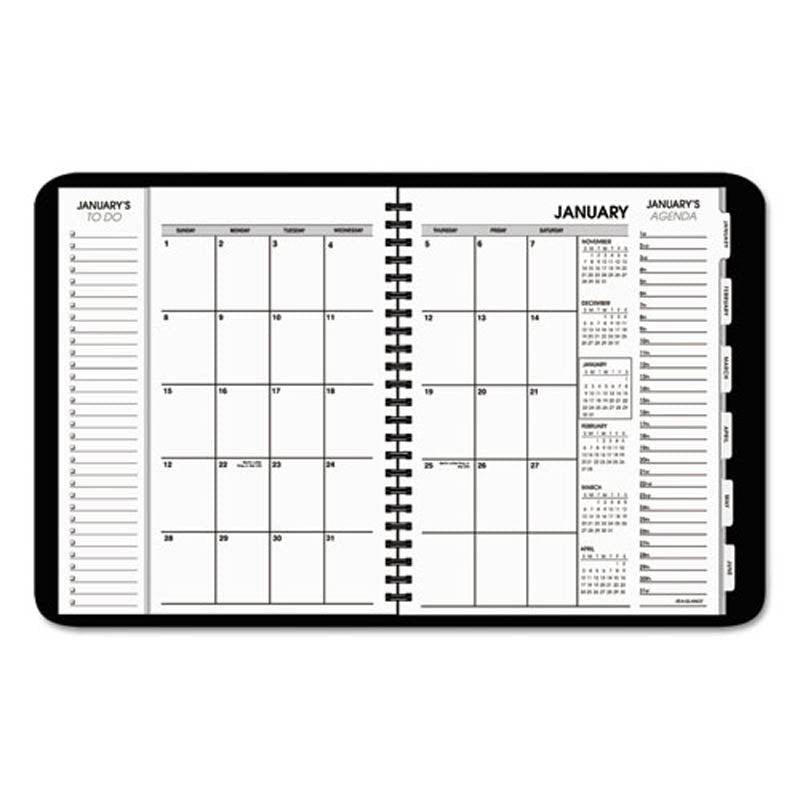 Triple View Weekly/Monthly Appointment Book, 8 1/4" X 10 7/8", Black, 2022