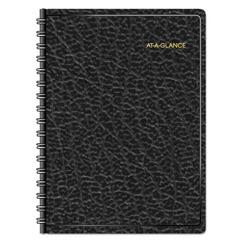 Two-Person Group Daily Appointment Book, 8" X 10 7/8", Black, 2025