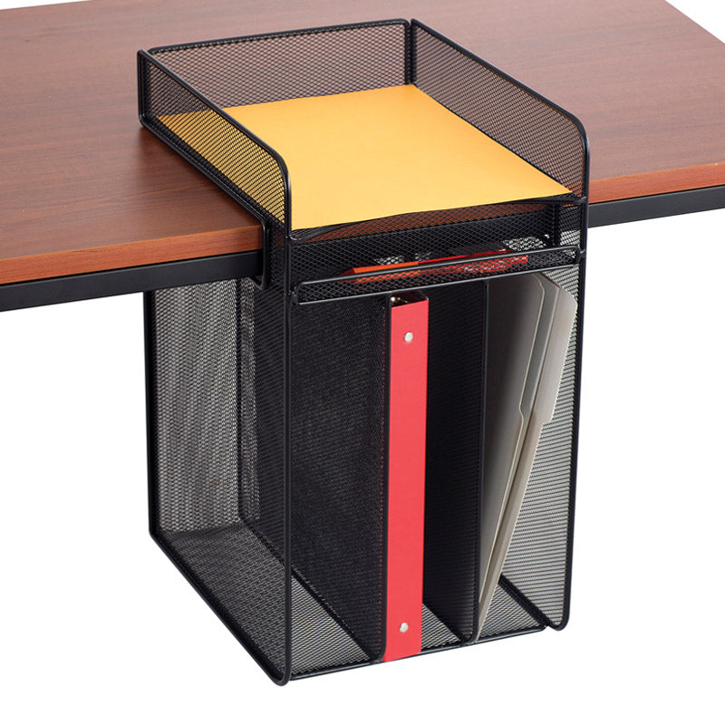 UltiMesh 1 Horizontal & 3 Vertical Compartment Under-Desk Hanging Organizer
