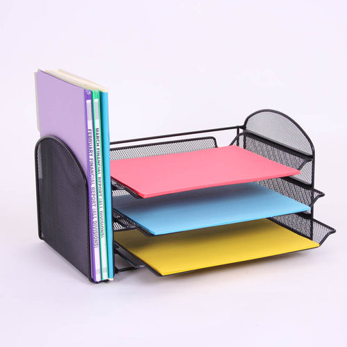 UltiMesh 1 Vertical Section & 3 Pull-Out Letter Trays PLUS+ 10 MagniFile™ SlideClamps