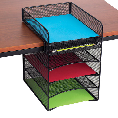 UltiMesh 5 Horizontal Compartment Under-Desk Hanging Organizer