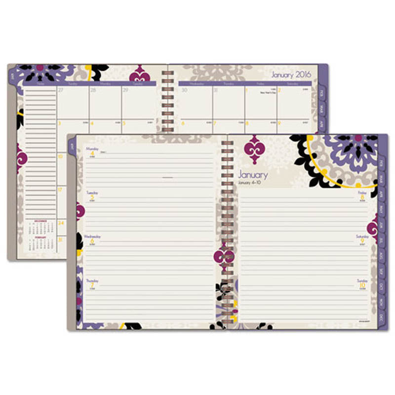 Vienna Weekly/Monthly Appointment Book, Purple, 2024