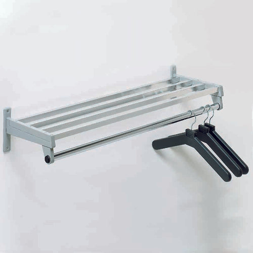 Wall Coat Rack w/Anodized Aluminum Shelf Bars
