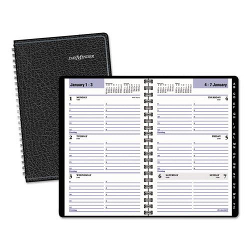 Weekly Appointment Book with Telephone/address Section, 4 7/8" X 8", Black, 2025