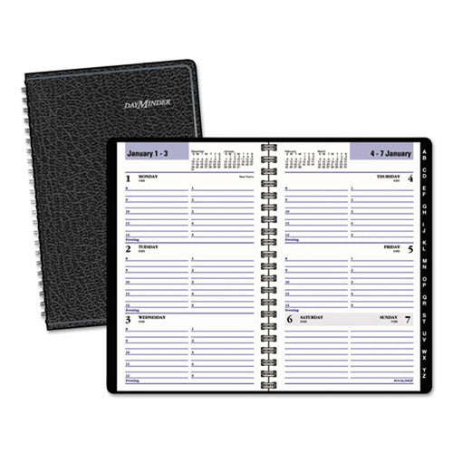 Weekly Appointment Book with Telephone/address Section, 4 7/8" X 8", Black, 2024