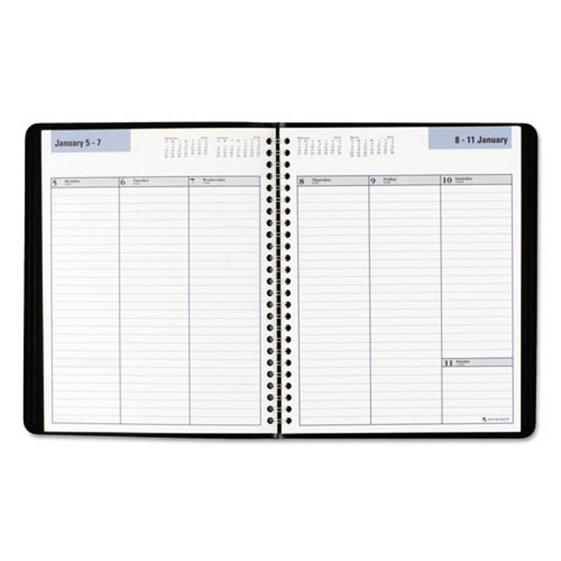 Weekly Planner, 6 7/8" X 8 3/4", Black, 2025