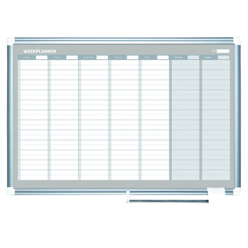 Weekly Planner, Aluminum Frame, 36" x 24"
