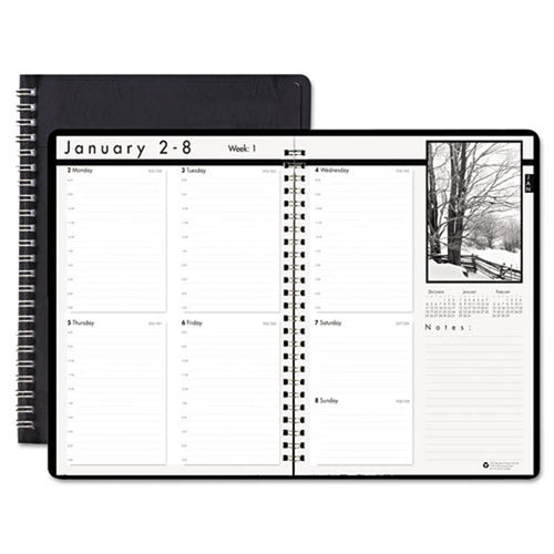 Weekly Planner w/Black & White Photos, 8 1/2" X 11", Black, 2025