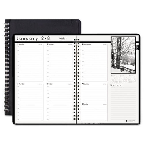 Weekly Planner w/Black & White Photos, 8 1/2" X 11", Black, 2024