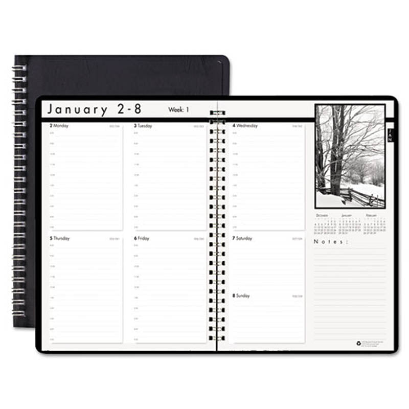 Weekly Planner w/Black & White Photos, 8 1/2" X 11", Black, 2025