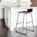 Wood Bistro-Height Stool w/ Chrome Sled Base