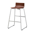 Wood Bistro-Height Stool w/ Chrome Sled Base