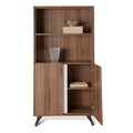 300 Series 2-Shelf Wooden Bookcase w/ Enclosed Cabinet