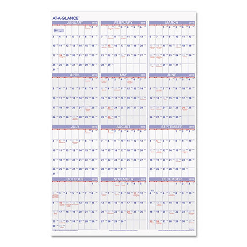 Yearly Wall Calendar, 24" X 36", 2024