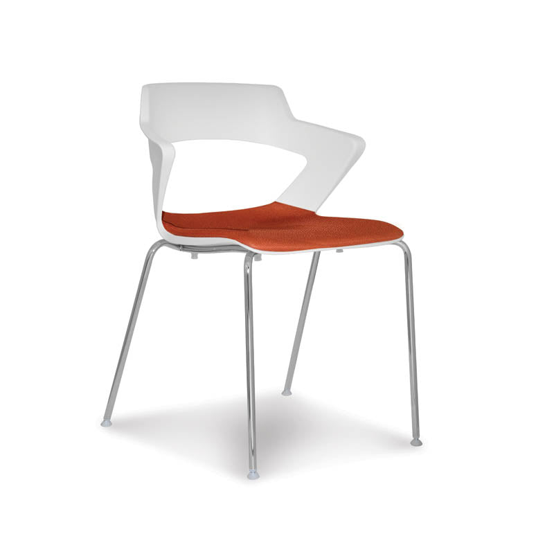 Zee Multi-Purpose Four-Leg Stacking Chair w/Upholstered Seat