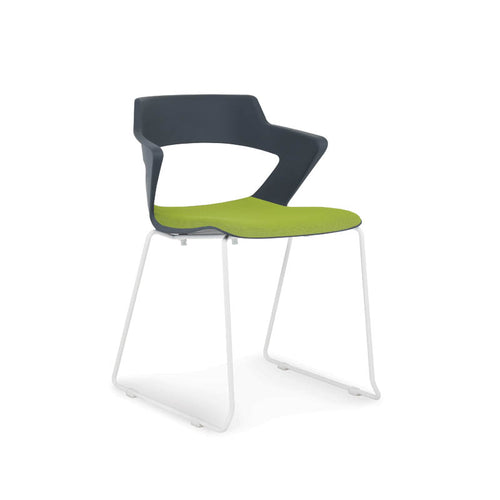 Zee Multi-Purpose Sled-Base Stacking Chair w/Upholstered Seat